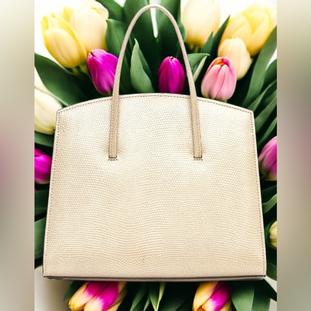 Little Liffner Beige Lizard Mini Minimal Bag